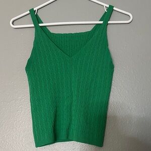 Green Cable Knit Women's Top